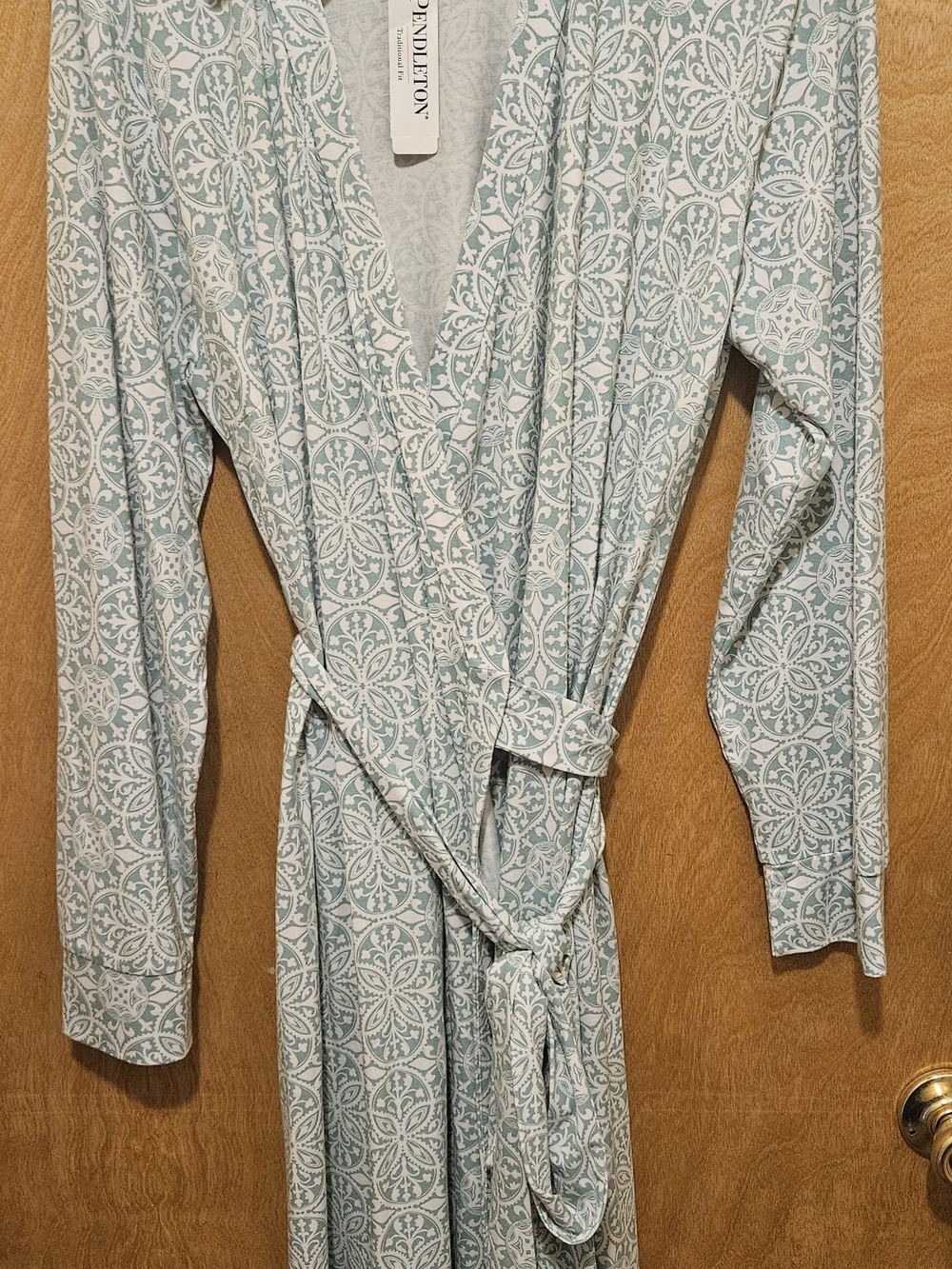 Pendleton Light Blue & White Printed Wrap Dress